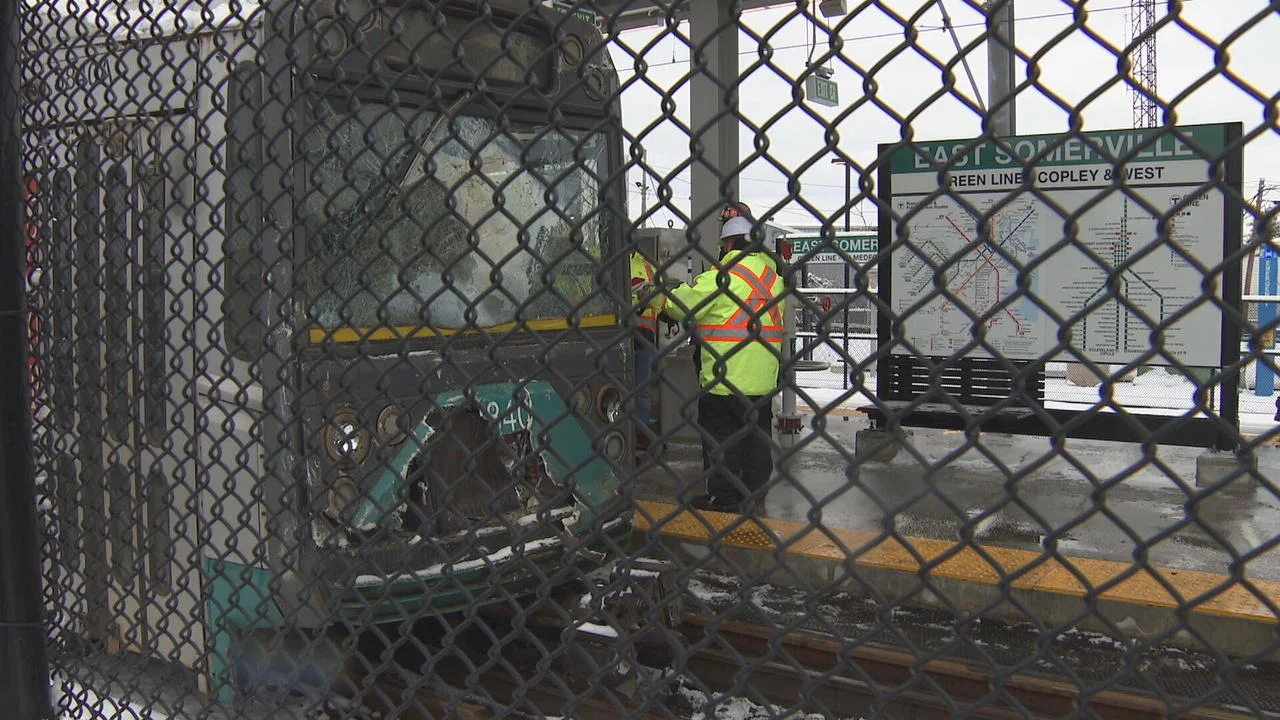 Two Green Line trains derail after early morning collision in Somerville; five injured