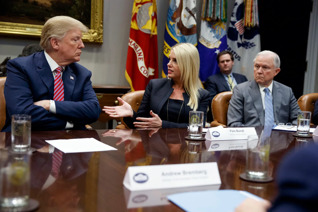 President Trump and Pam Bondi in the White House