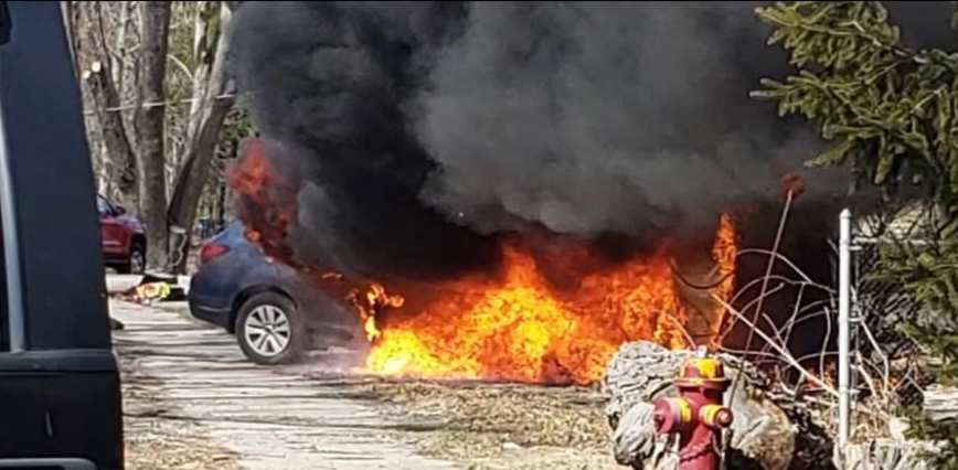 83-year-old woman rescued from burning car in East Bridgewater