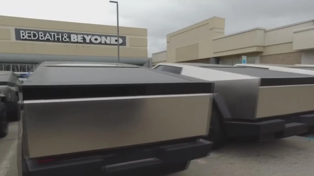 Dozens of Tesla vehicles sit in Michigan parking lot