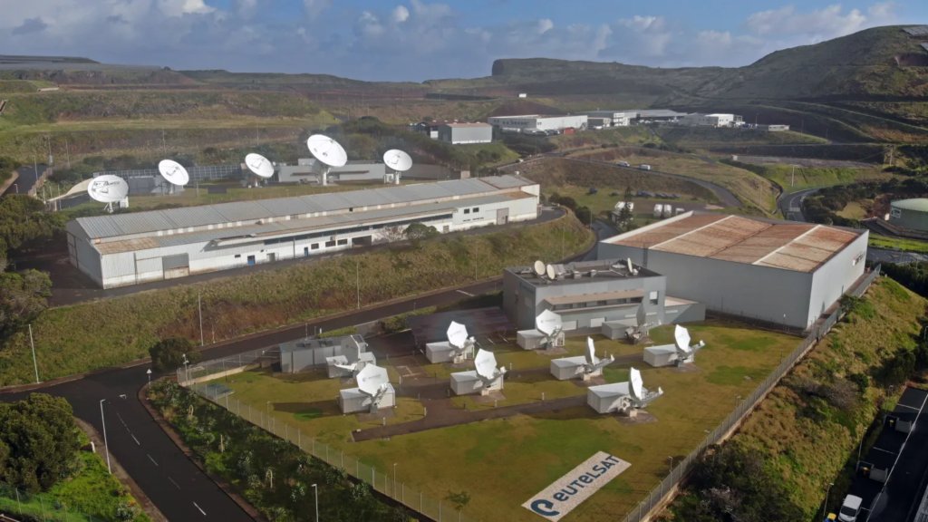 A ground network of satellites at the headquarters of Eutelsat Madeira Unipessoal Lda in Canial, Madeira, Portugal, on Saturday, March 8, 2025. Bloomberg | Bloomberg | Getty Images