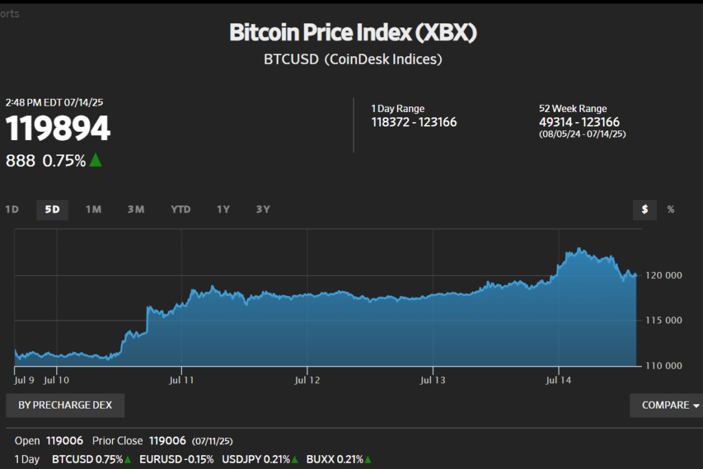 Bitcoin Price Index (XBX)BTCUSD (CoinDesk Indices)