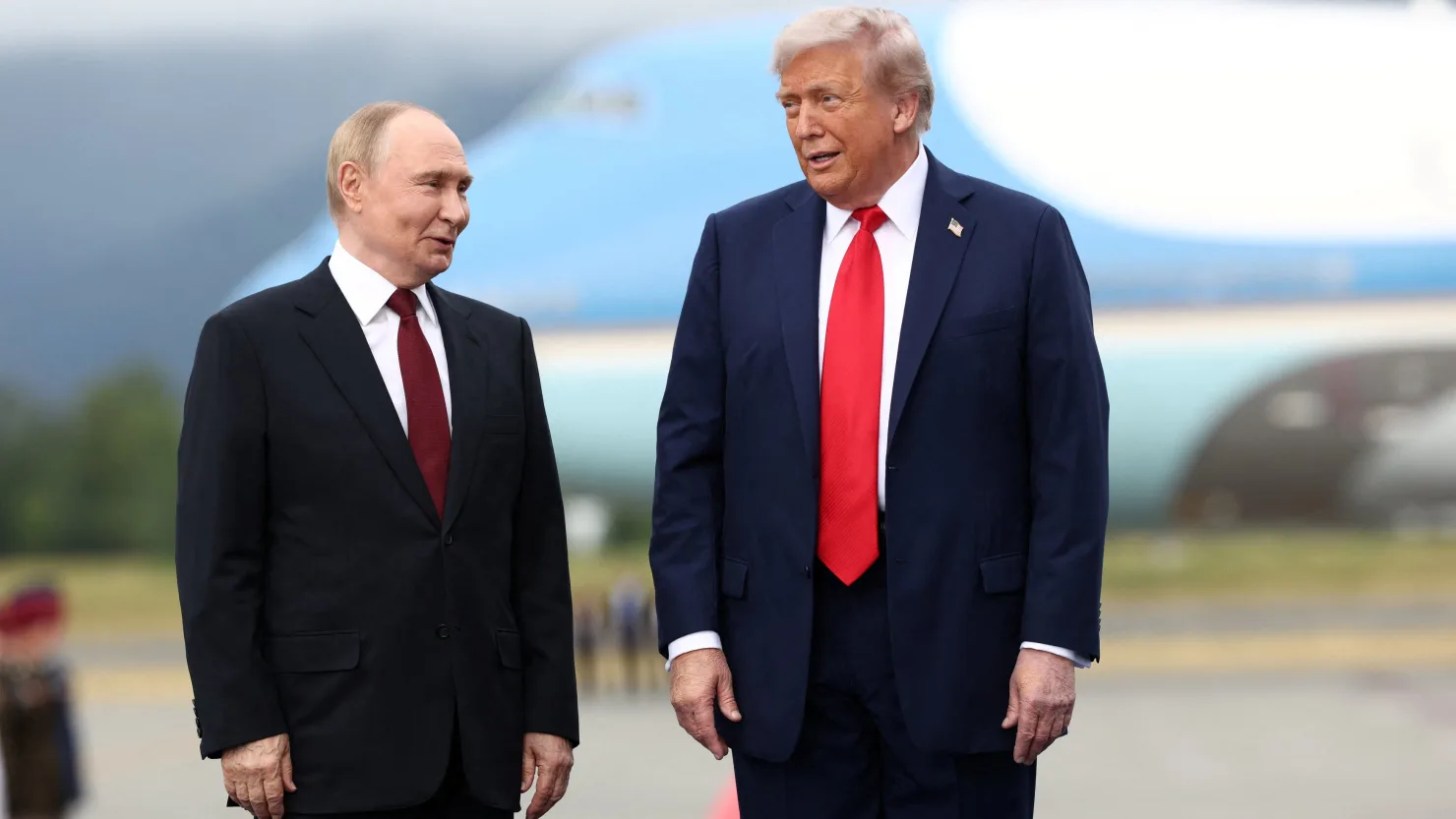 Trump greets Putin in Alaska for summit on Ukraine war