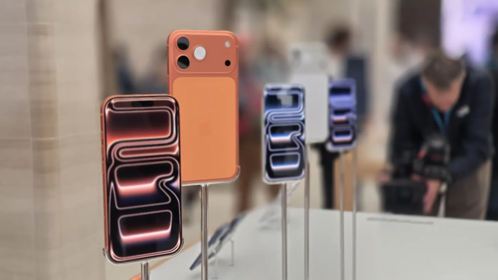 Apple’s latest iPhone models are shown on display at its Regent Street, London store on the launch day of the iPhone 17.
