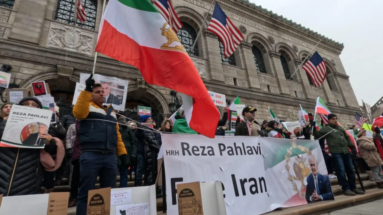 Dozens gather in Boston in solidarity with Iranian protest