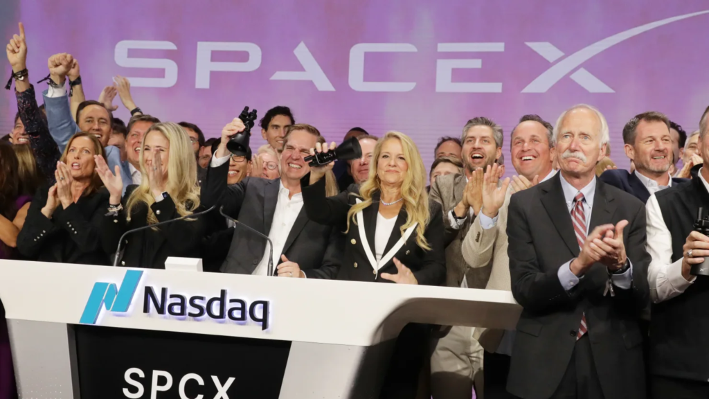 SpaceX stock gains 19% in first full day of trading after record debut