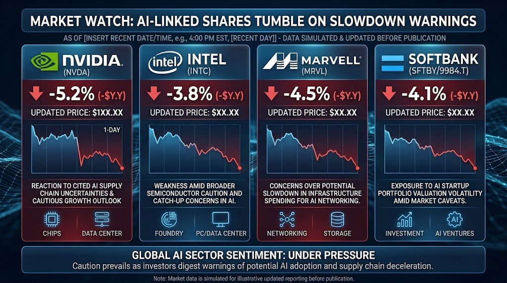 Nvidia Intel Marvell and SoftBank shares fall after AI slowdown warnings