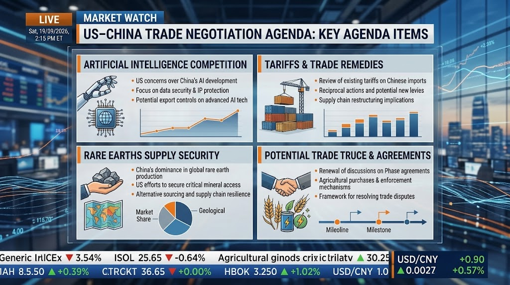 U.S. China negotiation agenda includes AI tariffs rare earths and trade truce
